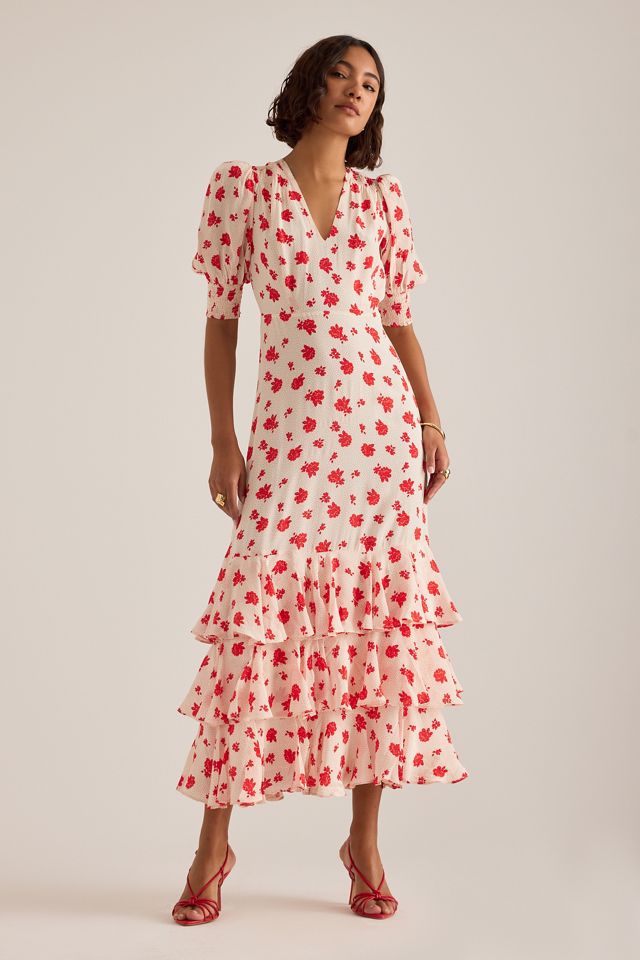 Queens of Archive Bella Rose Tiered Maxi Dress #1