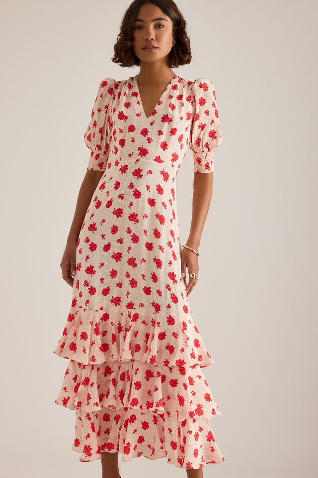 Queens of Archive Bella Rose Tiered Maxi Dress #4