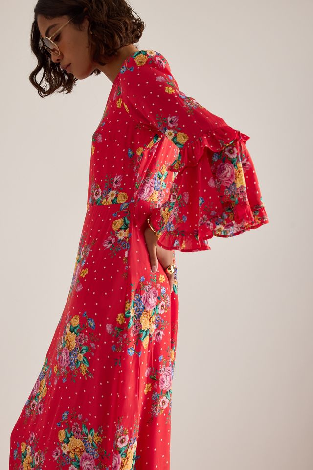 Queens of Archive Cherry Ruffle Midi Dress #3