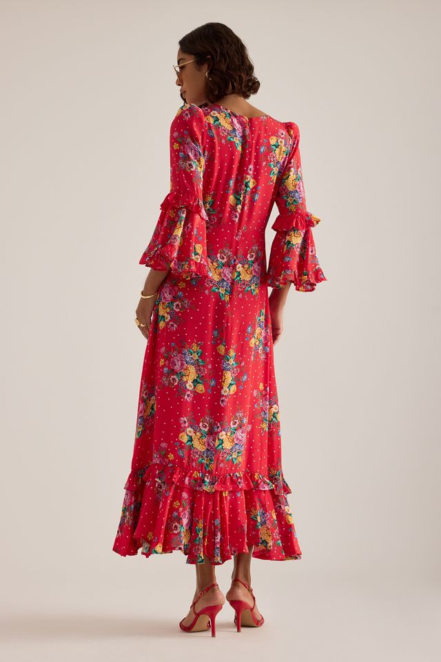 Queens of Archive Cherry Ruffle Midi Dress #5