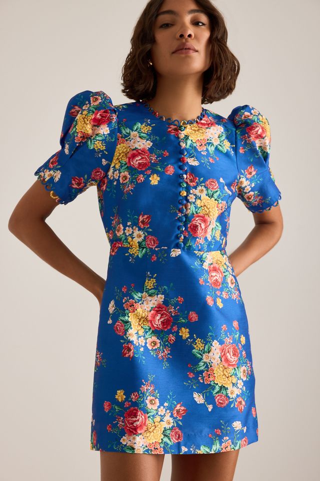 Queens of Archive Mini-robe Margot à fleurs avec manches bouffantes #3