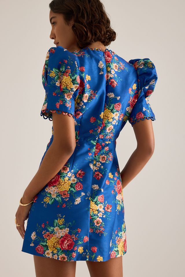 Queens of Archive Mini-robe Margot à fleurs avec manches bouffantes #5