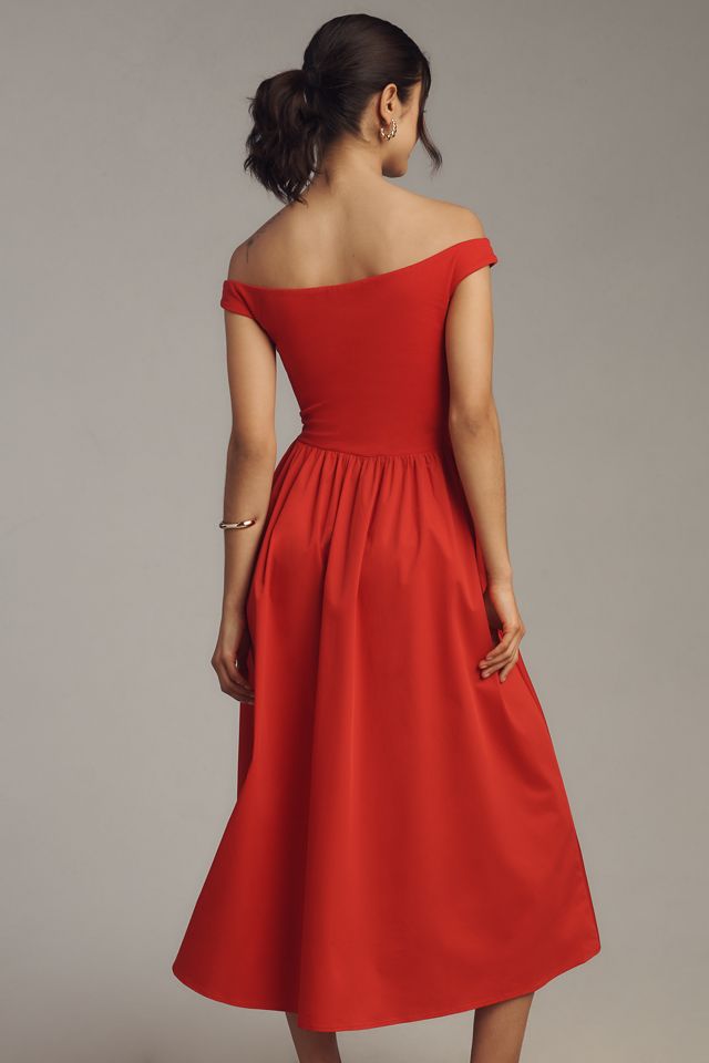 Elodie Petite Off-Shoulder Midi Dress #2