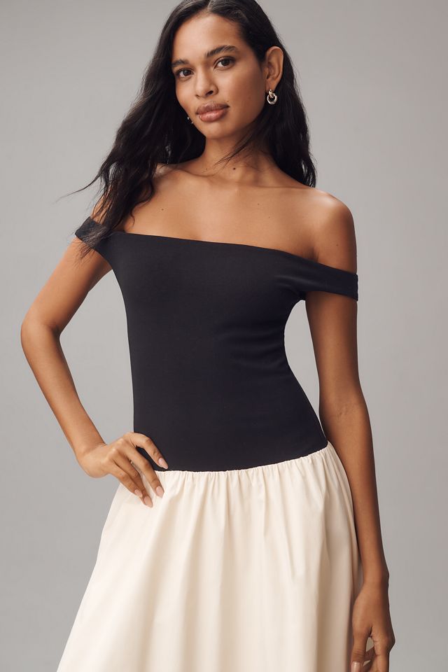 Elodie Petite Off-Shoulder Twofer Midi Dress #1