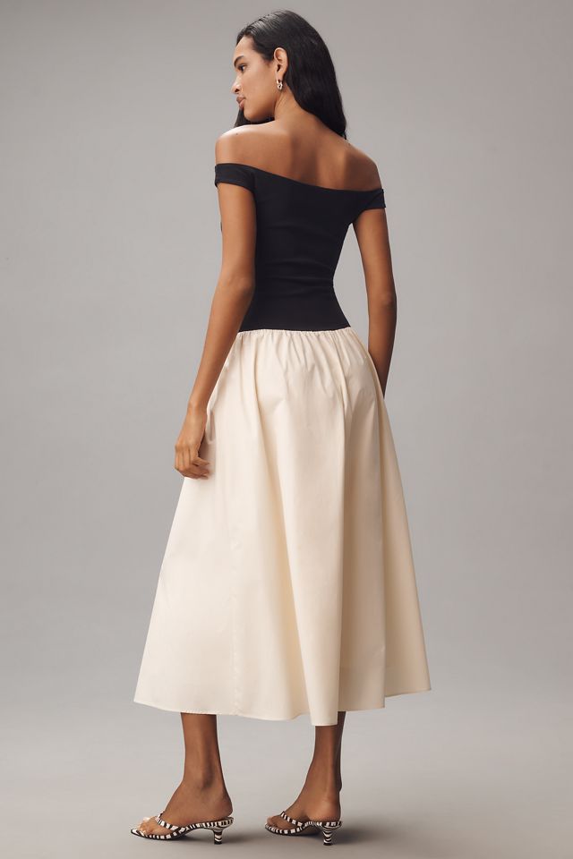 Elodie Petite Off-Shoulder Twofer Midi Dress #2