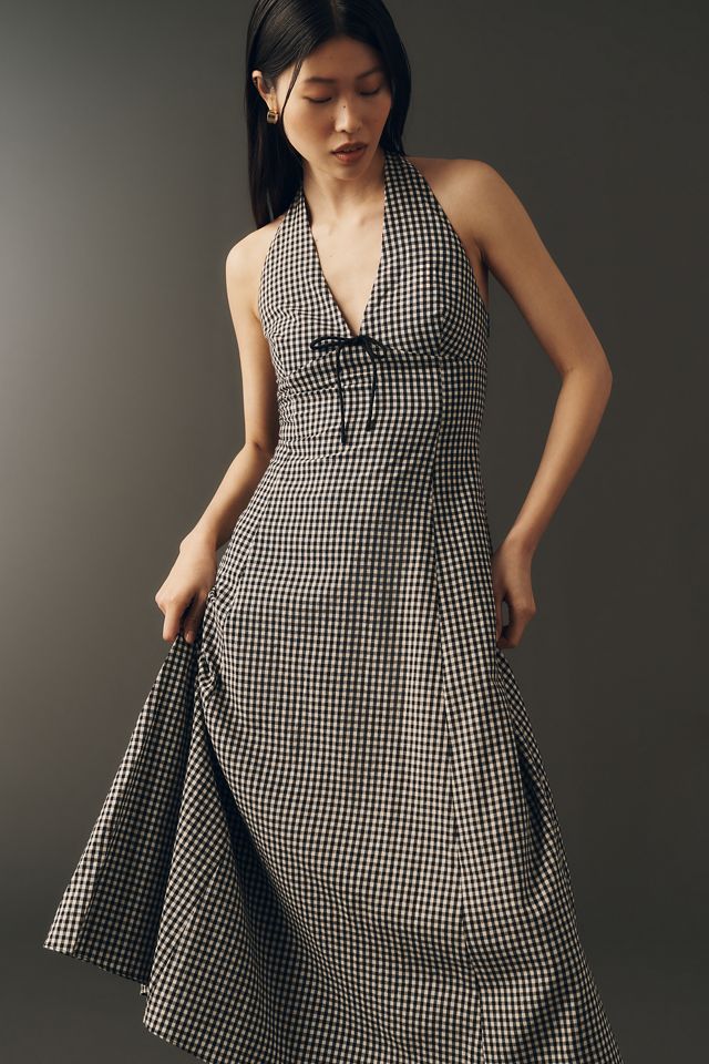 Elodie Cotton V-Neck Halter Midi Dress #3