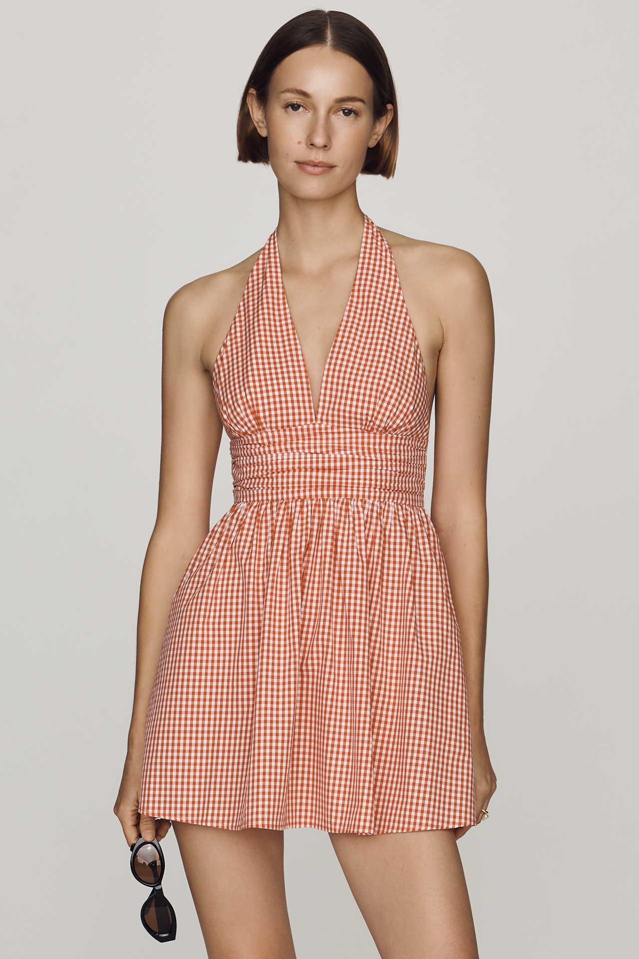 Elodie Celia Cotton Halter Mini Dress