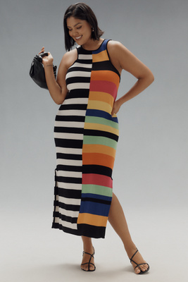 mixed stripe ribbed dress Mixed Stripe Ribbed Dress