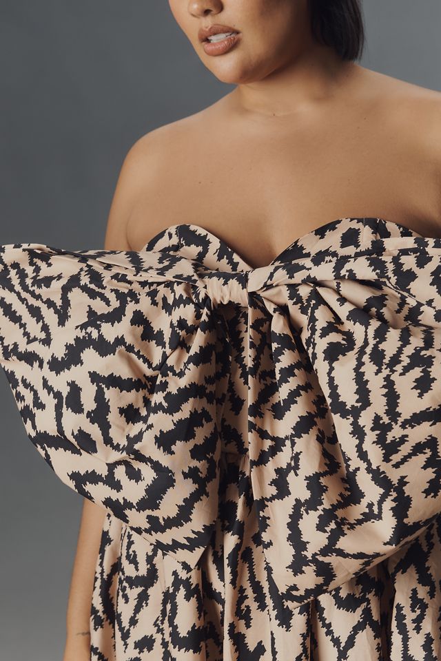 Eloquii Plus Strapless Oversized Bow Midi Dress #1