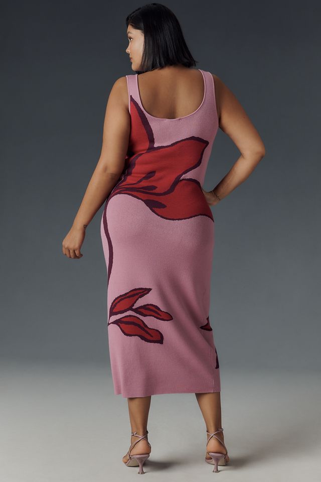 Eloquii Plus Sleeveless Scoop-Neck Intarsia Column Midi Dress #2