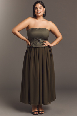 Eloquii Plus Strapless Flowy Maxi Dress