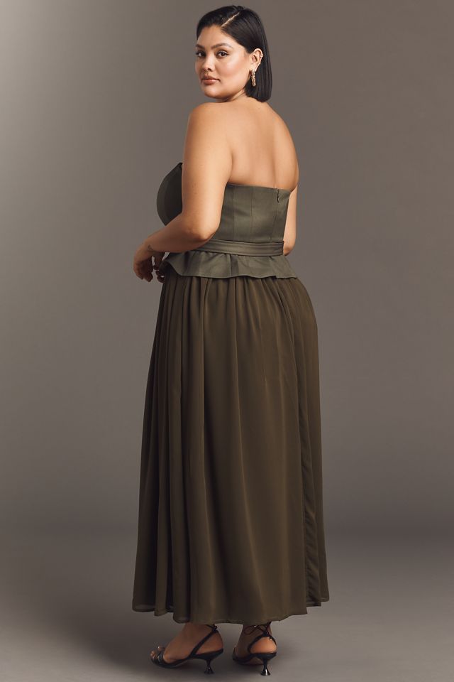 Eloquii Plus Strapless Flowy Maxi Dress #1