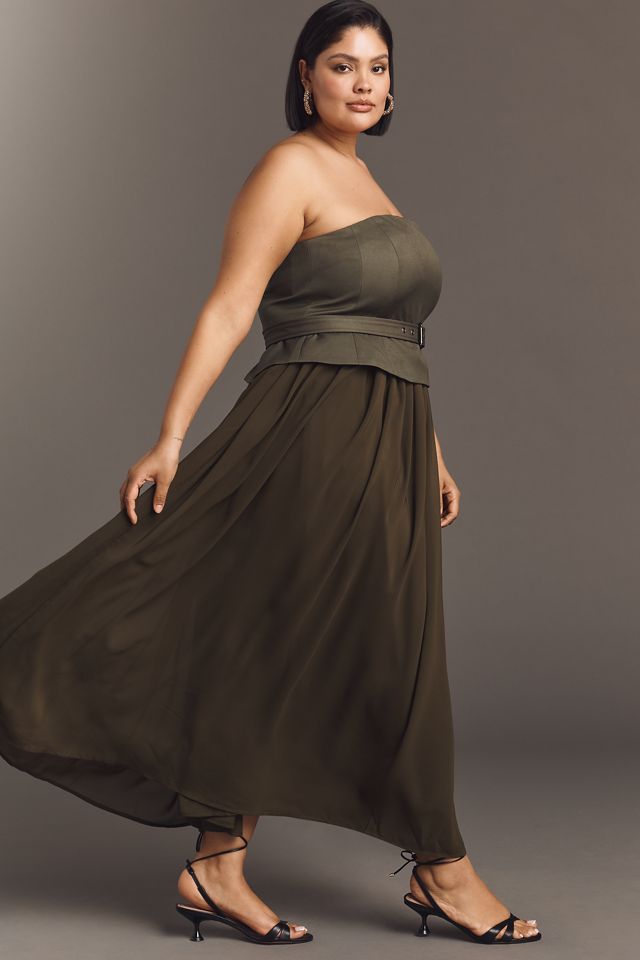 Eloquii Plus Strapless Flowy Maxi Dress #3