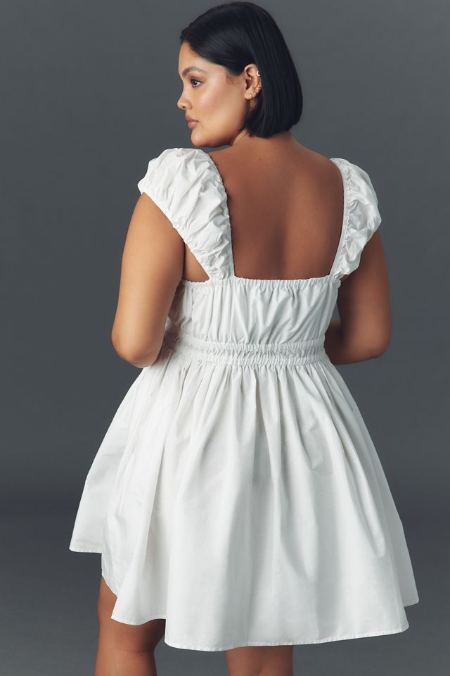 Eloquii Short-Sleeve Square-Neck Poplin Mini Dress #3