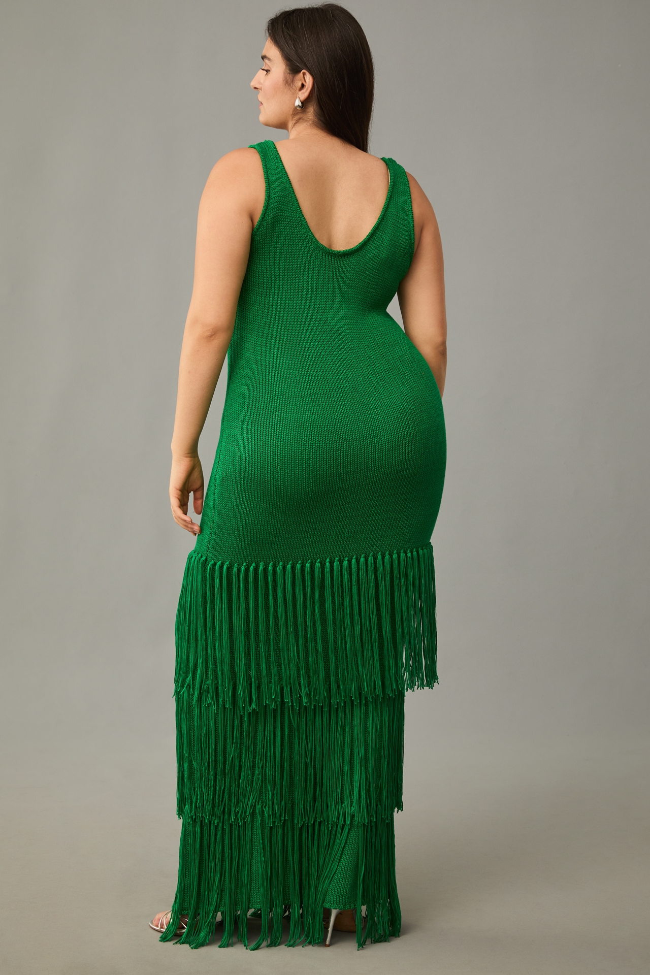 Eloquii Plus Fringe Maxi Sweater Dress