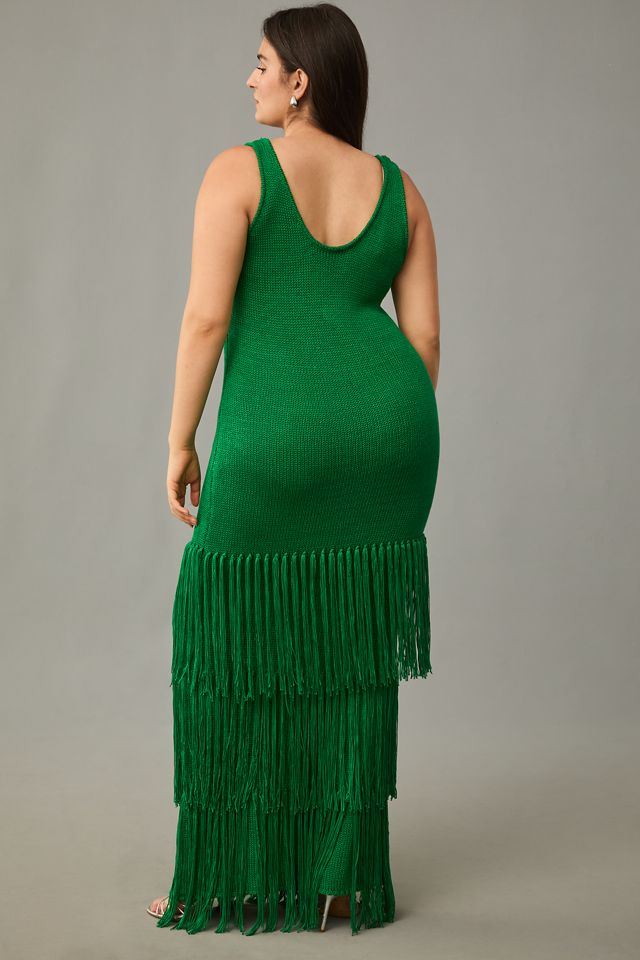 Eloquii Plus Fringe Maxi Sweater Dress #1