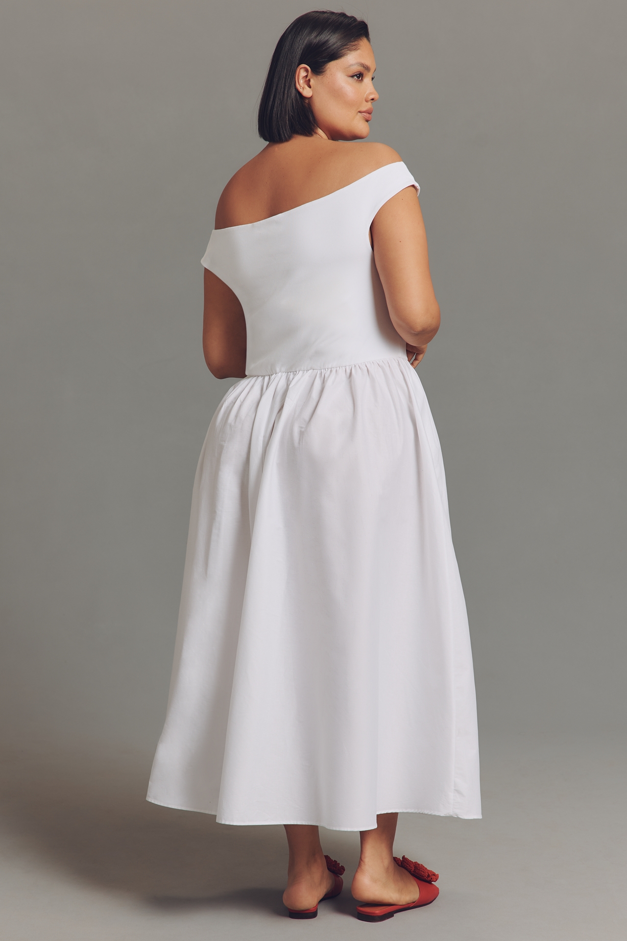 Eloquii Plus Boat-Neck A-Line Midi Dress