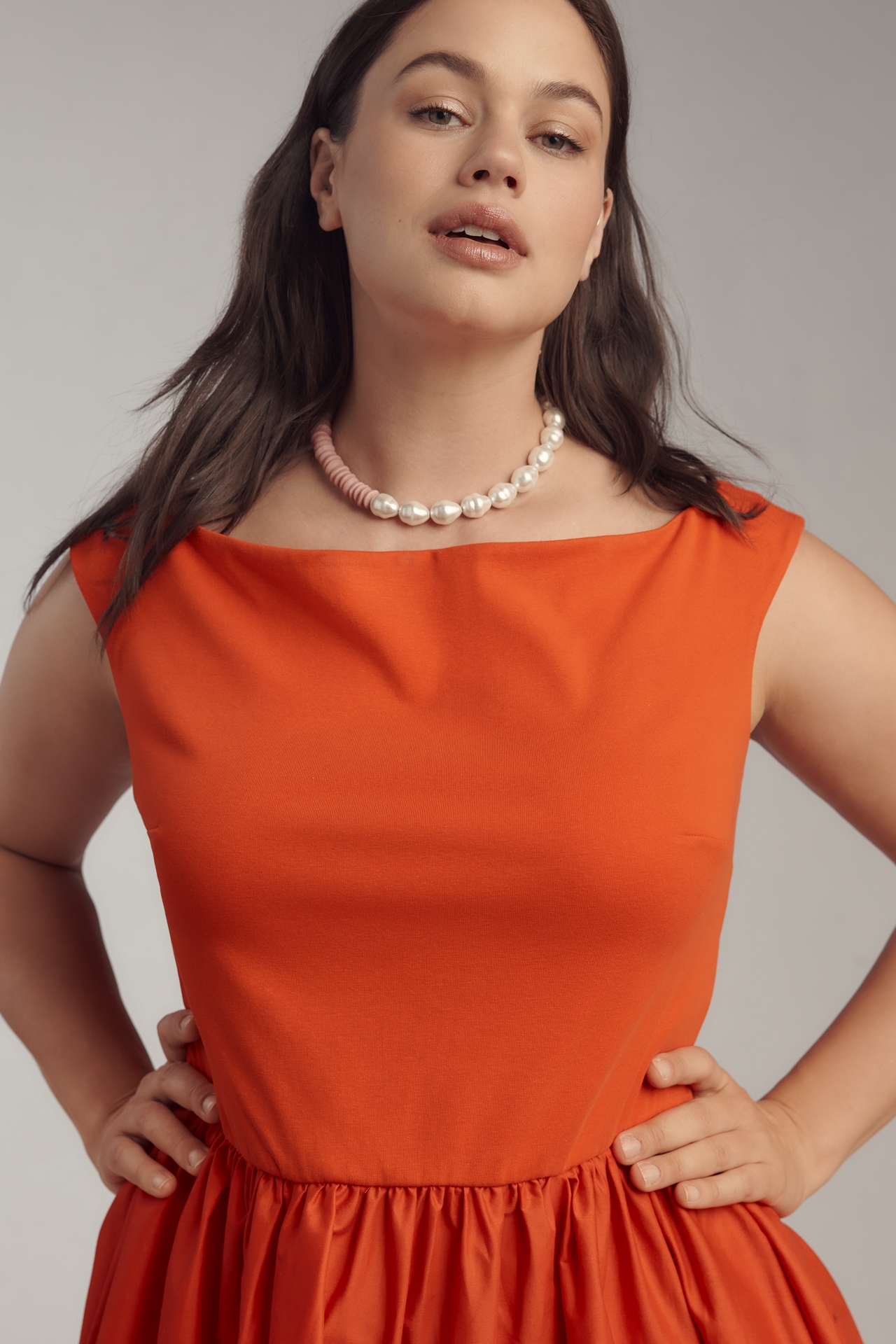Eloquii Plus Boat-Neck A-Line Midi Dress