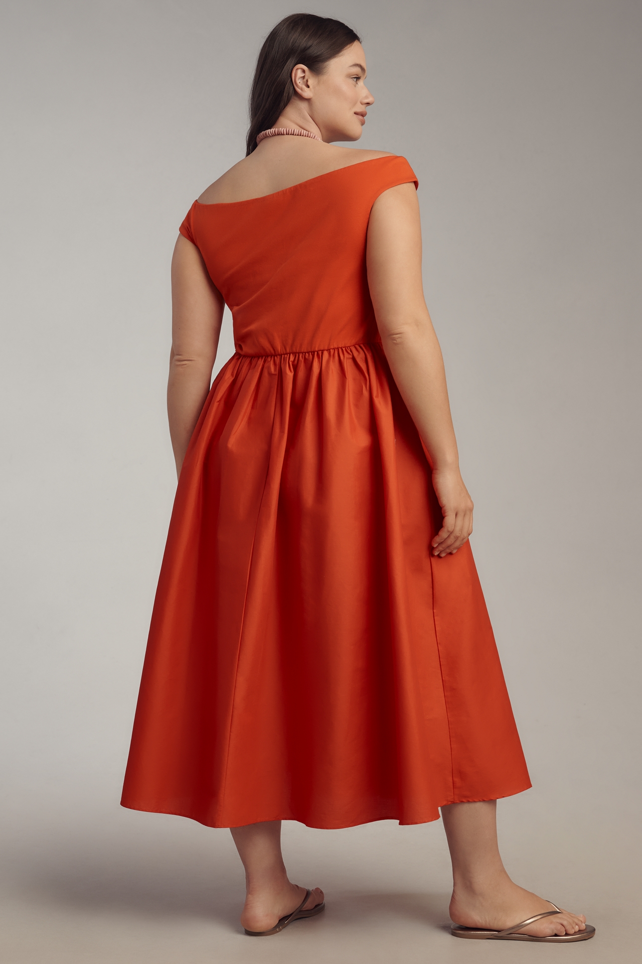Eloquii Plus Boat-Neck A-Line Midi Dress
