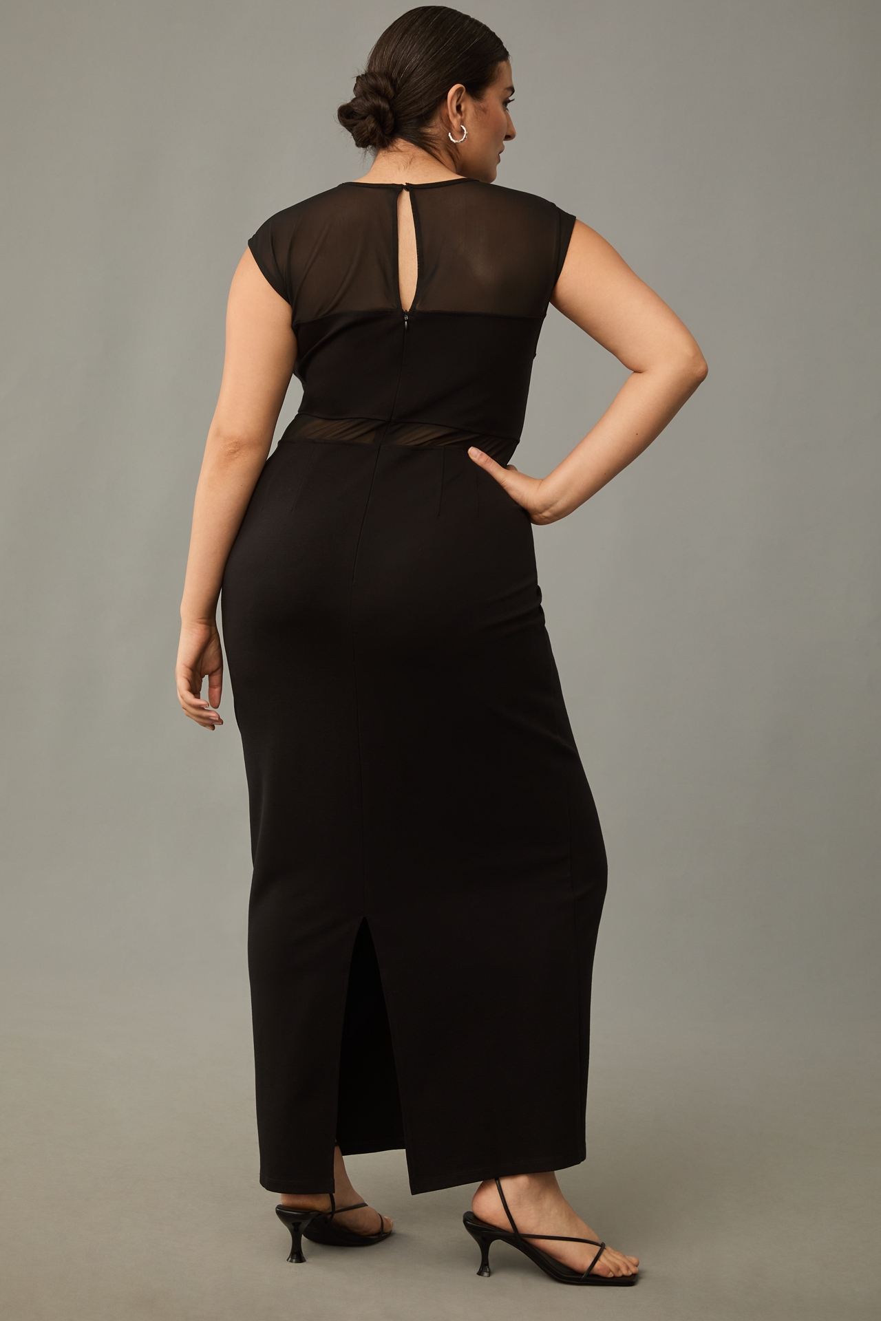 Eloquii Plus Mesh Panel Midi Dress