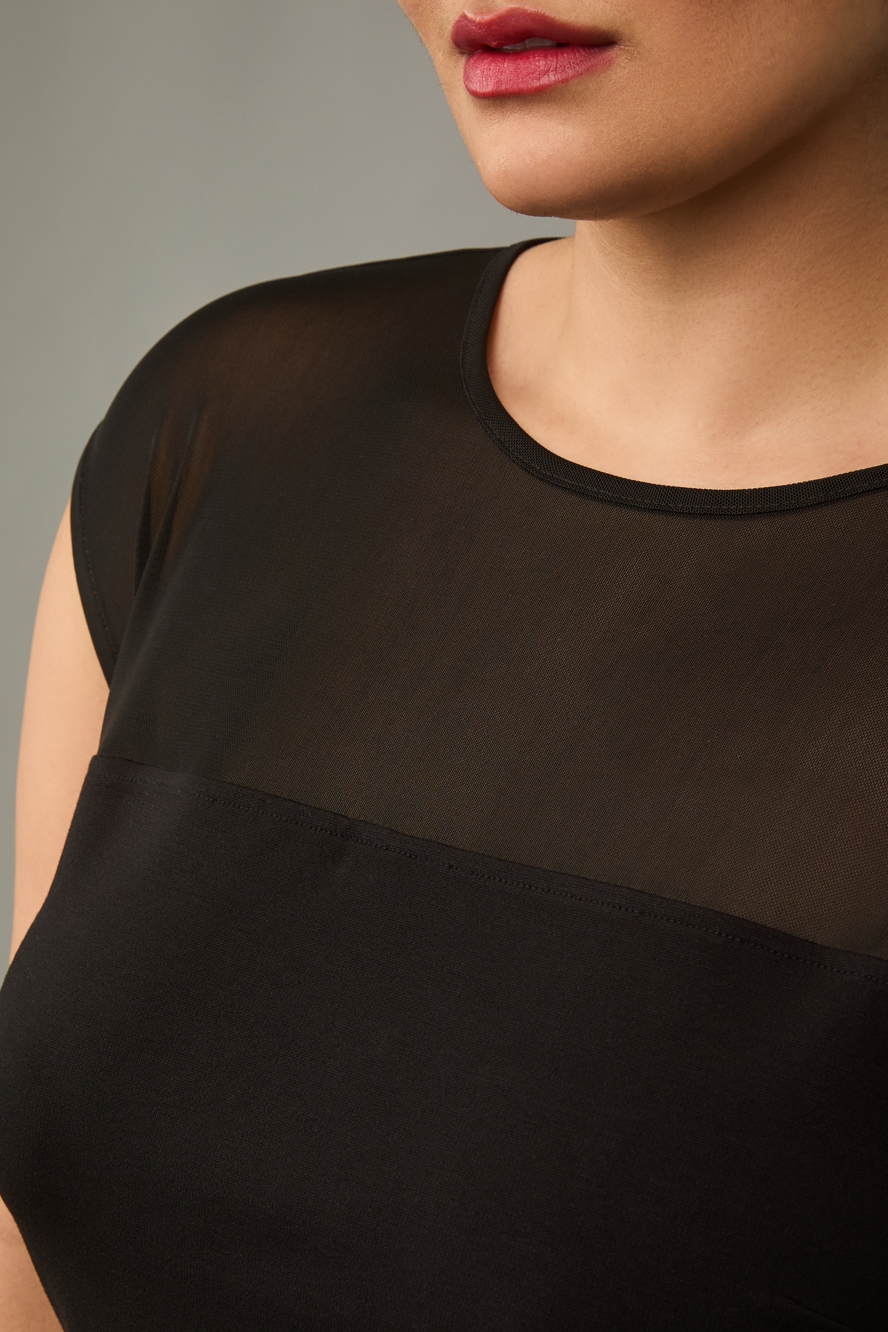 Eloquii Plus Mesh Panel Midi Dress