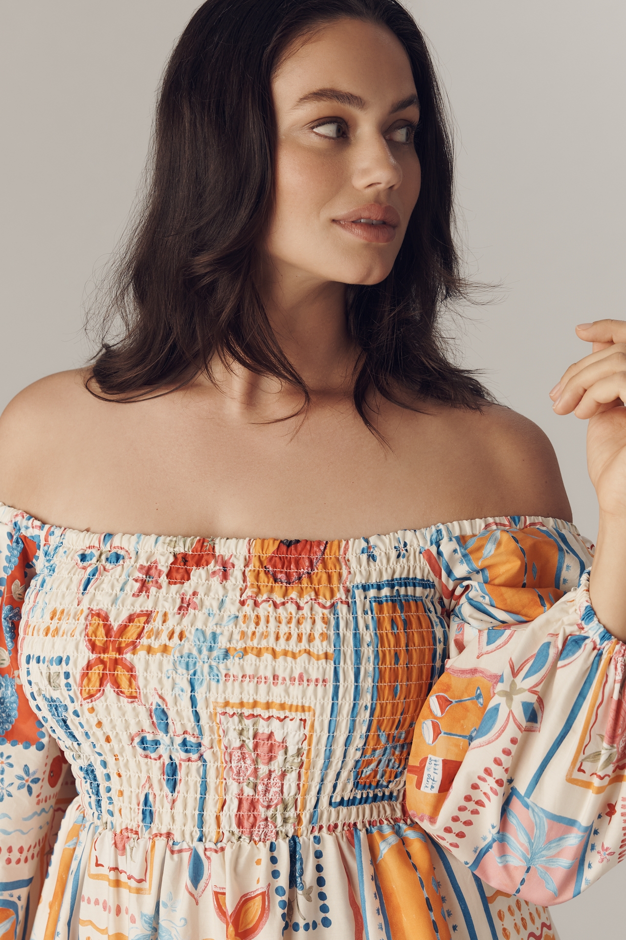 Eloquii Plus Off-The-Shoulder A-Line Midi Dress