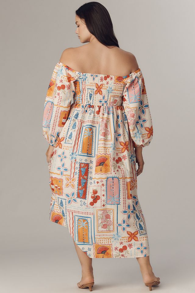 Eloquii Plus Off-The-Shoulder A-Line Midi Dress #2