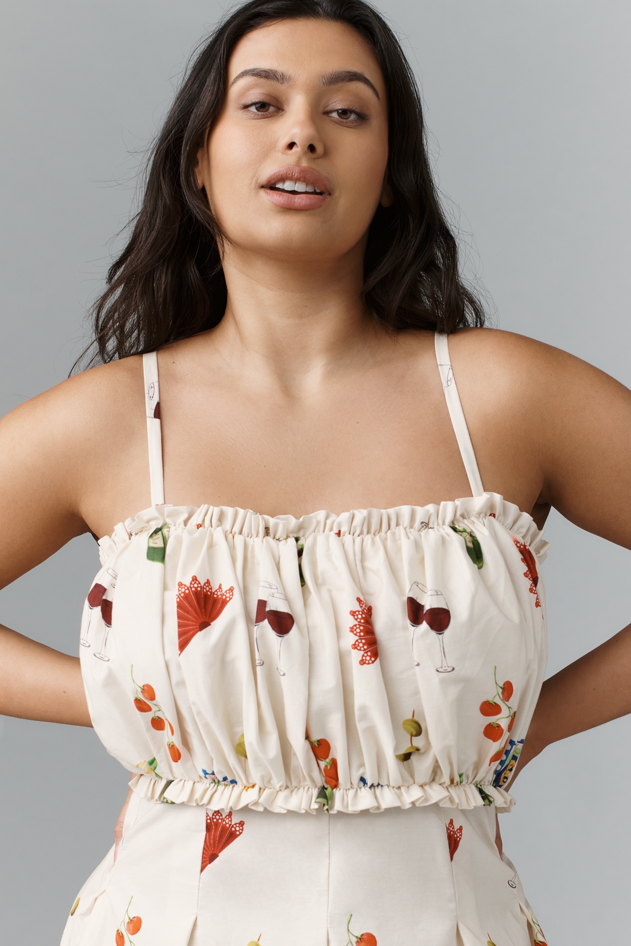 Eloquii Plus Shirred Bodice Ruffled Maxi Dress