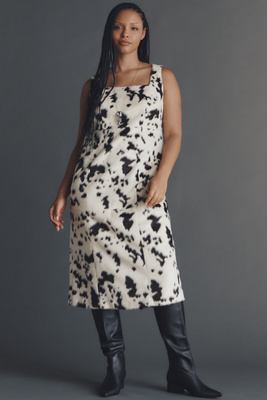 Eloquii Plus Sleeveless Faux Pony Midi Dress In Multi