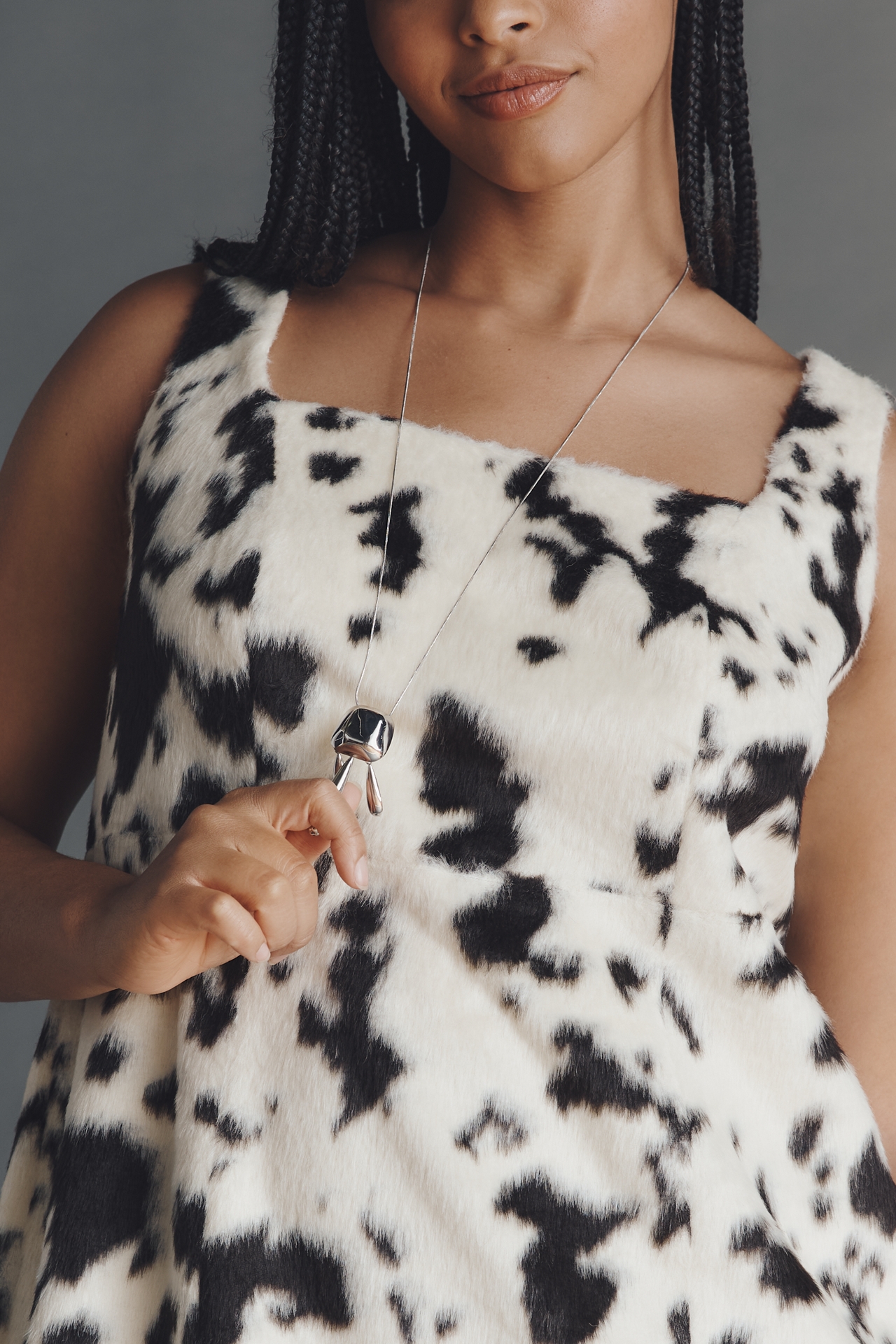 Eloquii Plus Sleeveless Faux Pony Midi Dress