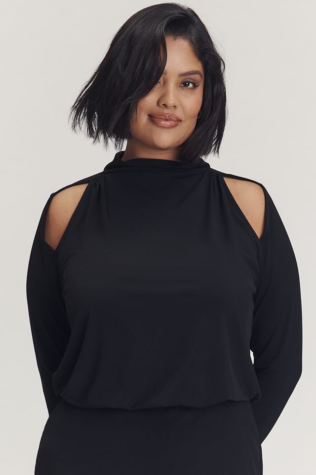 Eloquii Plus Long-Sleeve Cutout Midi Dress #1