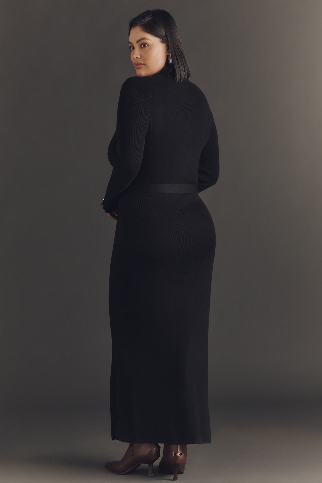 Eloquii Plus Quarter-Zip Maxi Sweater Dress