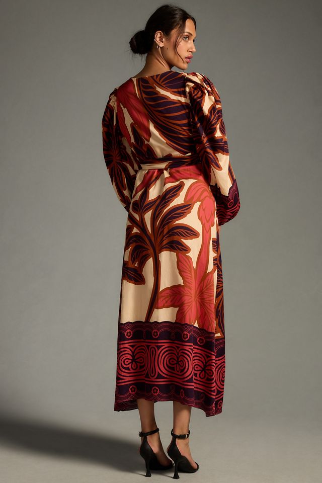 Eugenia Fernández V-Neck Long-Sleeve Printed Midi Dress #2