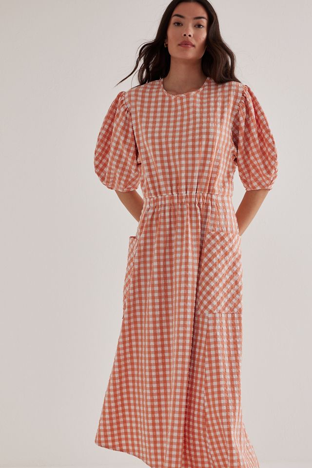 ALIGNE Harlin Puff-Sleeve Asymmetrical Midi Dress #2