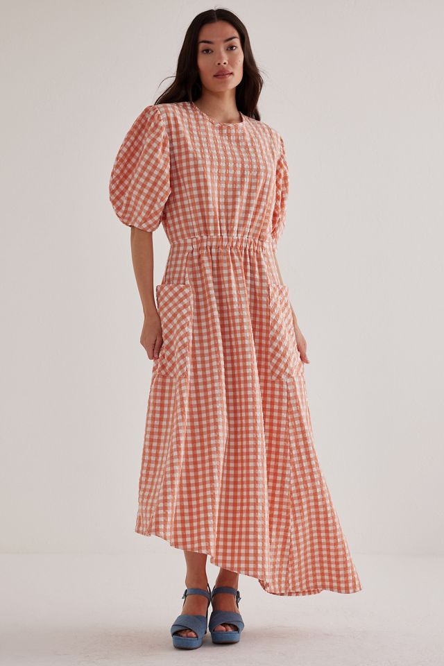 ALIGNE Harlin Puff-Sleeve Asymmetrical Midi Dress #3