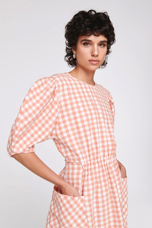ALIGNE Harlin Puff-Sleeve Asymmetrical Midi Dress #8