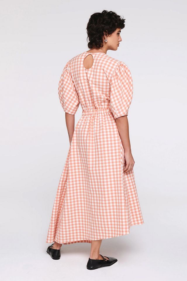 ALIGNE Harlin Puff-Sleeve Asymmetrical Midi Dress #9