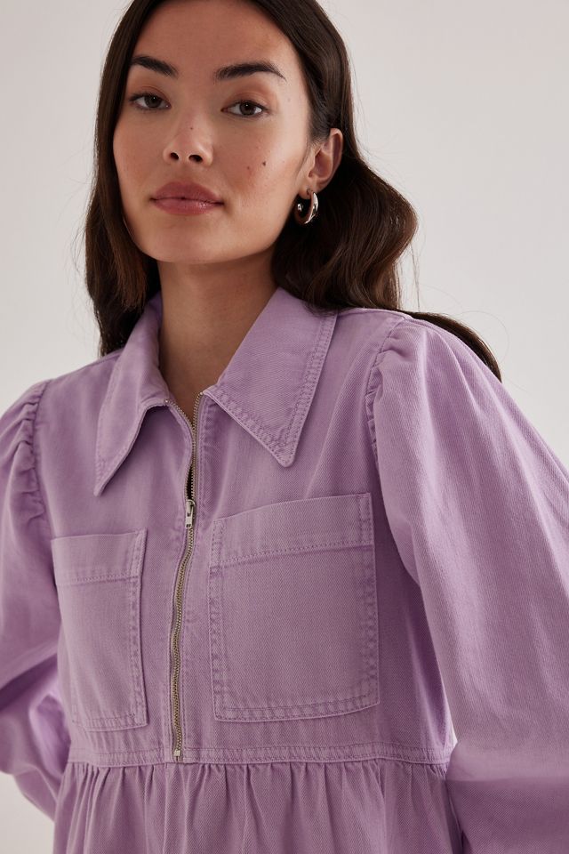 Robe midi en denim zippée sur le devant Gabriella ALIGNE #2