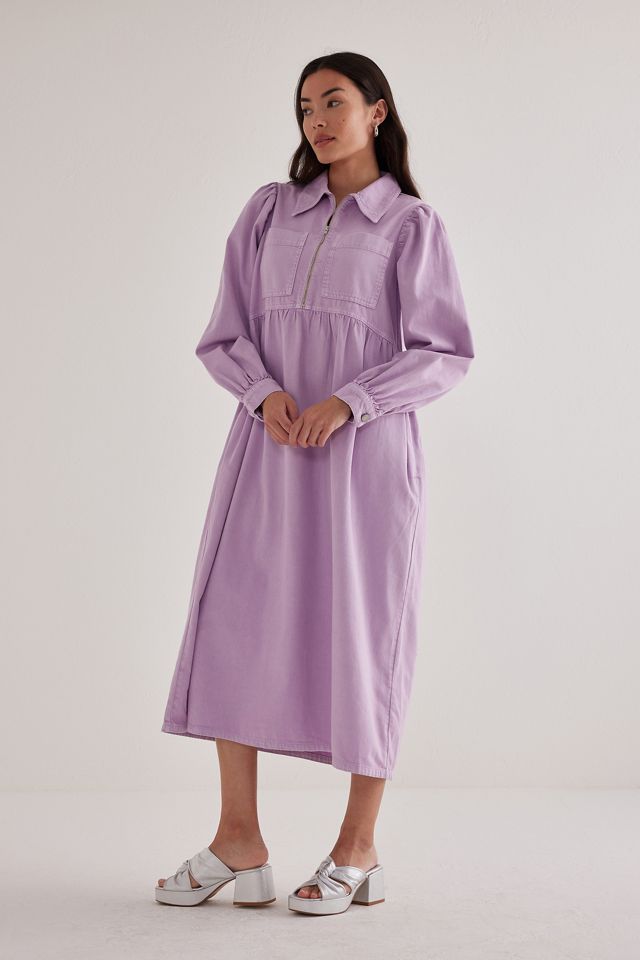Robe midi en denim zippée sur le devant Gabriella ALIGNE #5