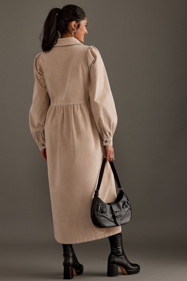 ALIGNE Gabriella Long-Sleeve Zip-Front Corduroy Midi Dress #3