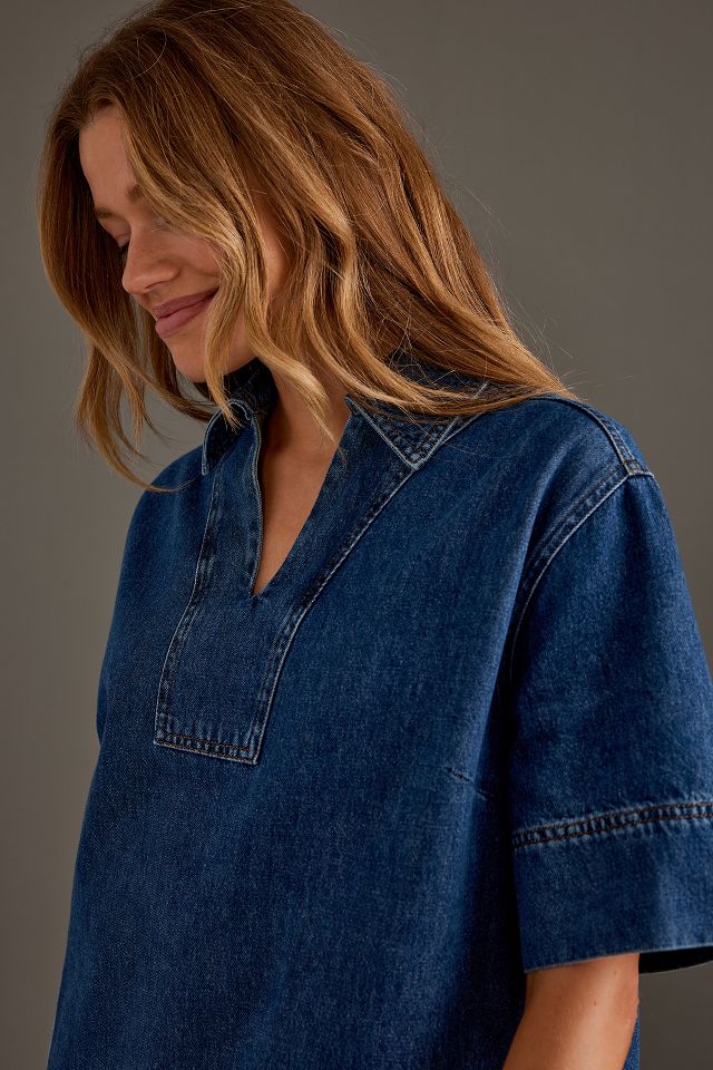 ALIGNE Robe Mini à Col en Denim Cora #2