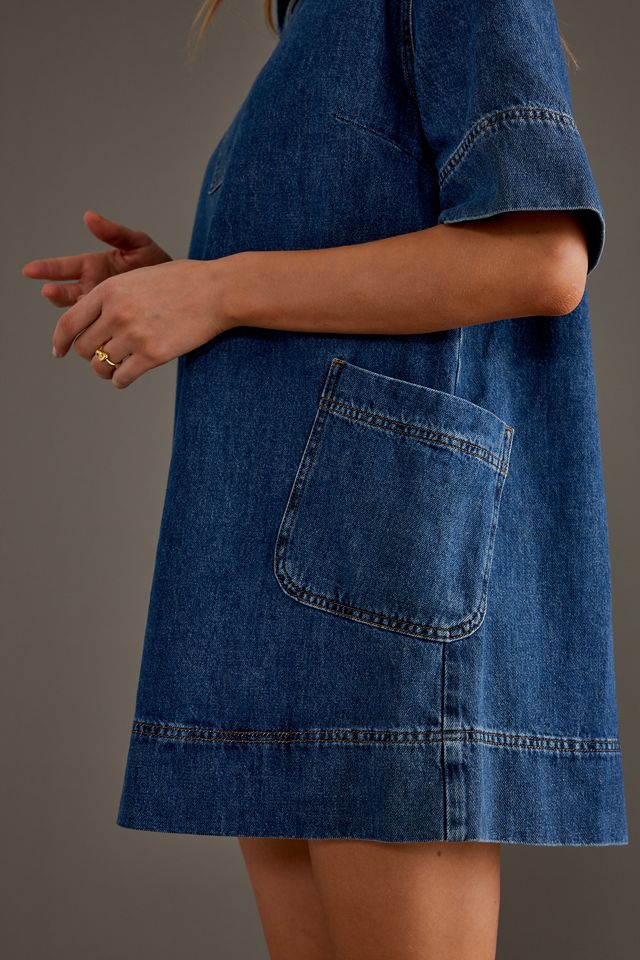 ALIGNE Robe Mini à Col en Denim Cora #4