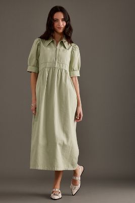 ALIGNE Gabriella Puff-Sleeve Midi Dress