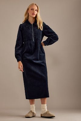 ALIGNE ALIGNE GABRIELLA CORDUROY MIDI DRESS 