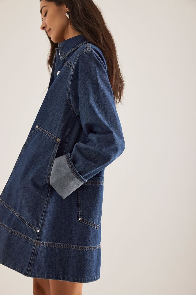 Robe mini en denim à manches longues ALIGNE Keri #4