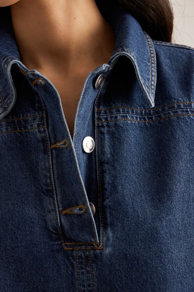 Robe mini en denim à manches longues ALIGNE Keri #5