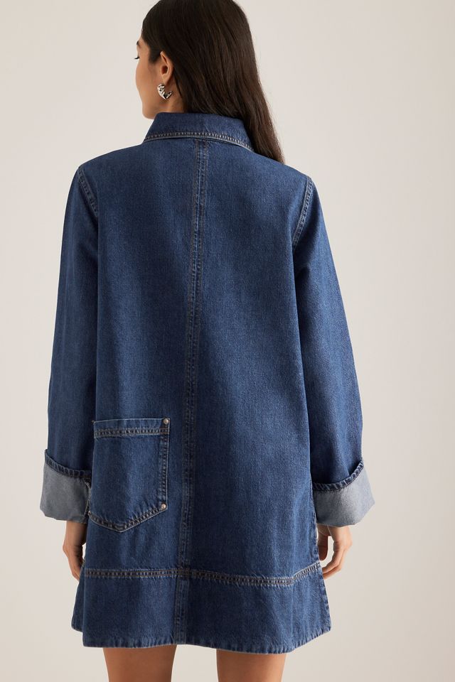 Robe mini en denim à manches longues ALIGNE Keri #1