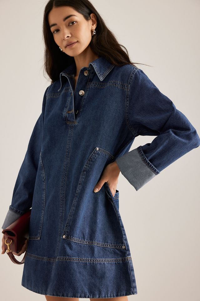 Robe mini en denim à manches longues ALIGNE Keri #2
