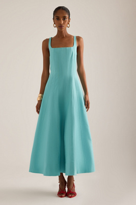 ALIGNE Fernanda Seamed Fit & Flare Midi Dress