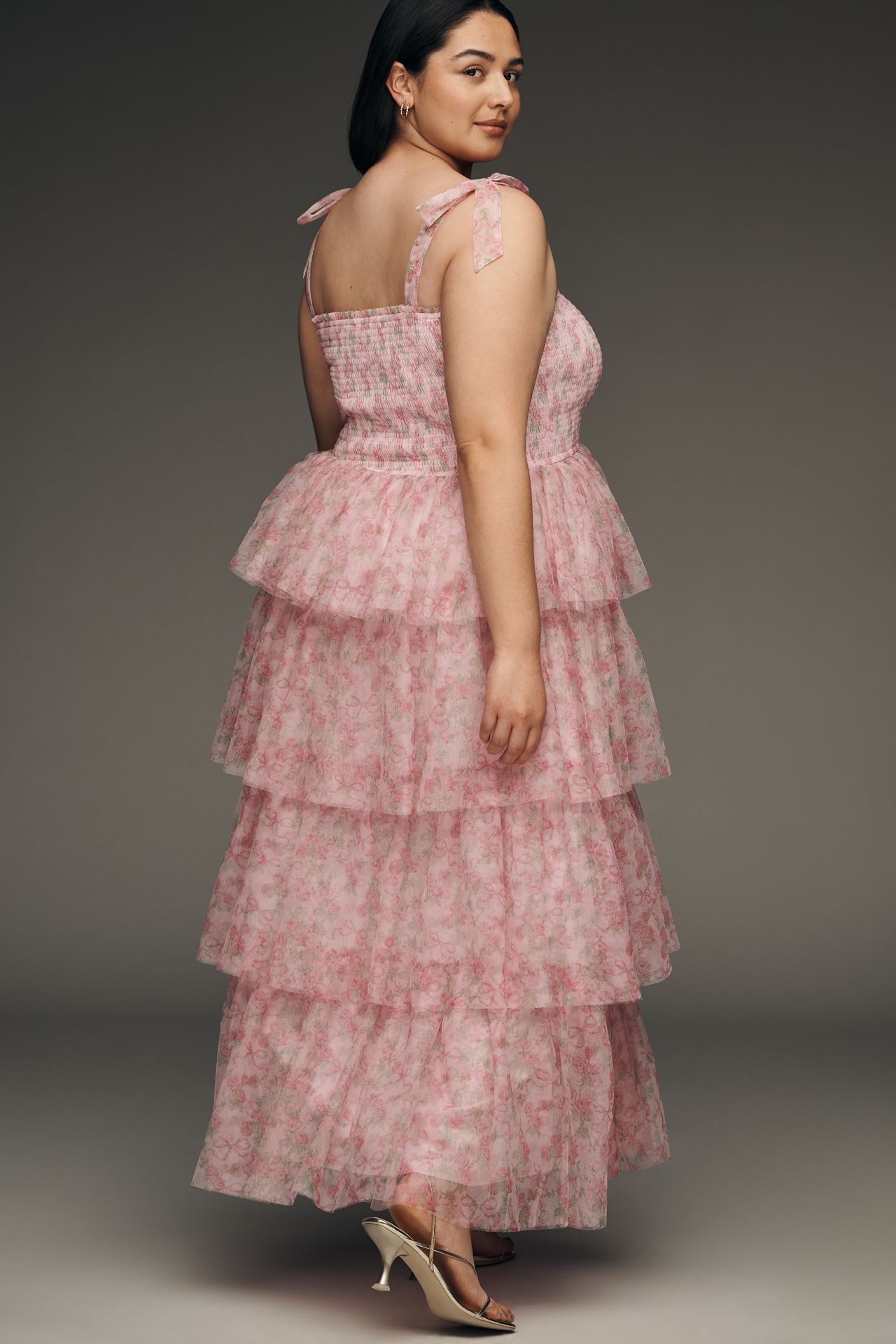 Amy Jane London Aria Plus Tiered Tulle Midi Dress